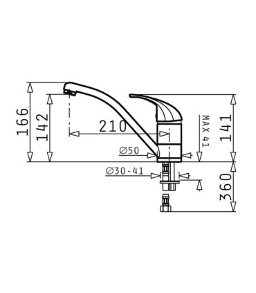 Sink tap Pyramis Modo dark grey