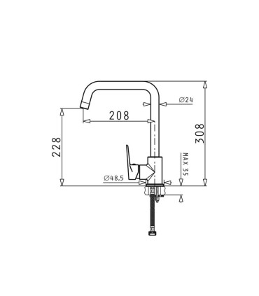 Kitchen tap Pyramis Daniele chrome