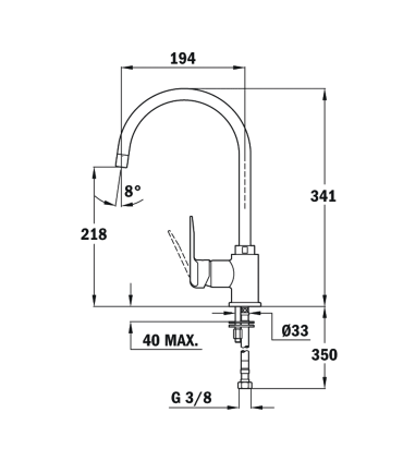 Kitchen faucet Teka SP995 carbon