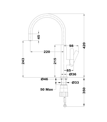 Sink Tap Teka FOT 995 Chrome