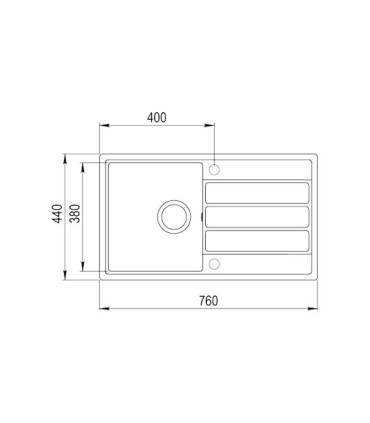 Sink Comfor 45 B-TG onyks