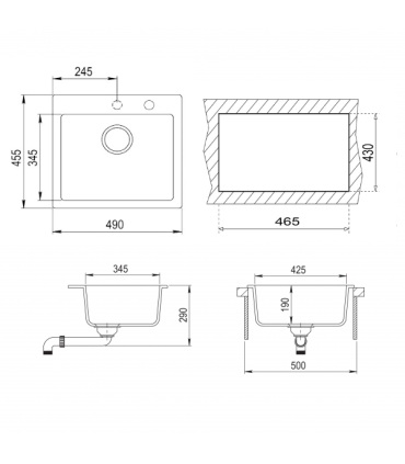 Sink Teka Clivo 50 S-TQ onyks