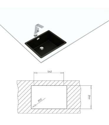 Valamu Teka Radea R10 50.40 M-TG must graniit