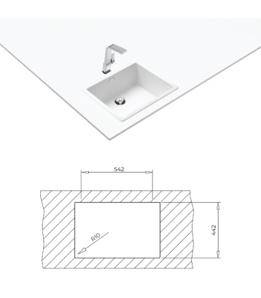 Valamu Teka Radea R10 50.40 M-TG valge