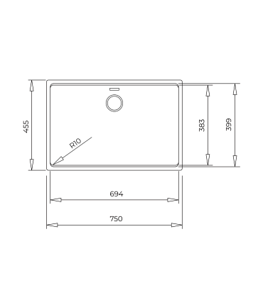 Sink Teka Radea R10 70.40 M-TG carbon
