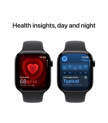 Apple Watch 10 GPS 46mm, must silikoonrihm- S/M