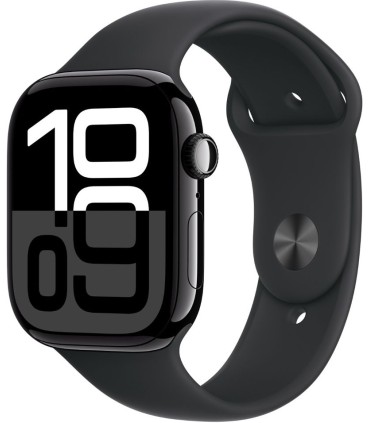 Apple Watch 10 GPS 46mm, must silikoonrihm- M/L