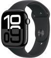 Apple Watch 10 GPS 46mm, must silikoonrihm- M/L
