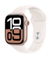 Apple Watch 10 GPS 42mm, roosa silikoonrihm- S/M