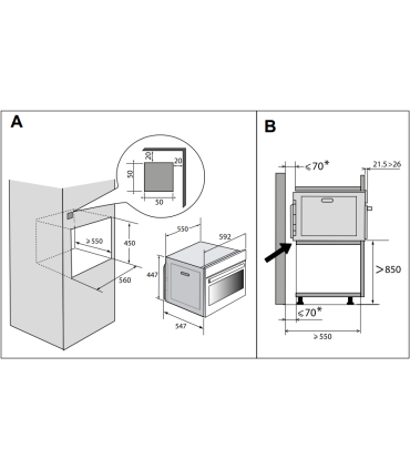 De Dietrich DKR4741B integreeritav kombineeritud auruahi