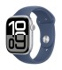 Apple Watch Series 10 GPS + Cellular 46mm Silver Aluminium Case with Denim Sport Band - M/L