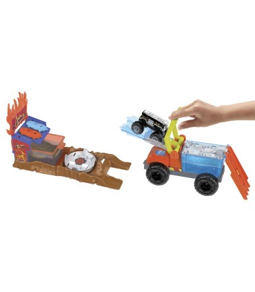 Hot Wheels Monster Truck Arena päästekomplekt värvimuutvate autodega