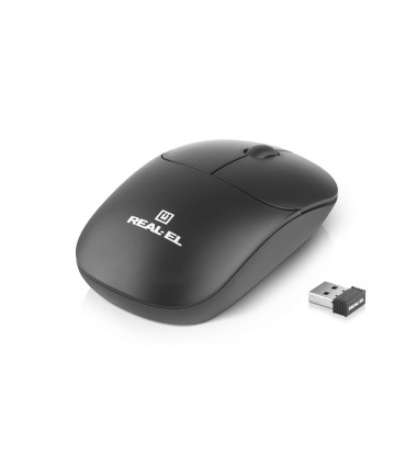 REAL-EL RM-313W Silent juhtmevaba hiir , must