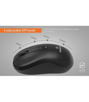 REAL-EL RM-450W Silent juhtmevaba/BT hiir , must