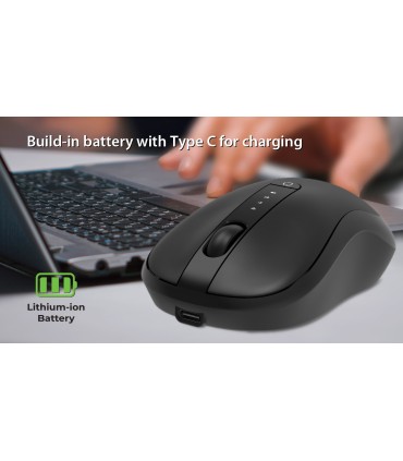 REAL-EL RM-450W Silent juhtmevaba/BT hiir , must