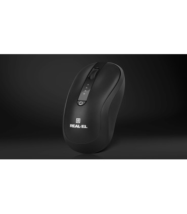 REAL-EL RM-450W Silent juhtmevaba/BT hiir , must