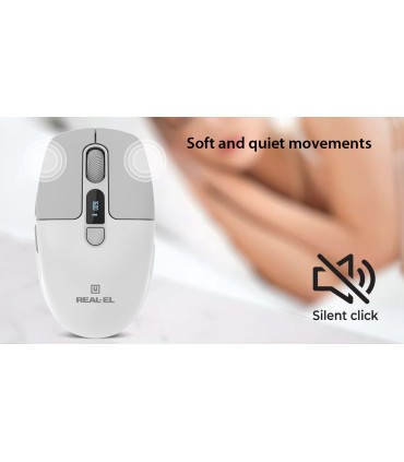 REAL-EL RM-480W Silent juhtmevaba/BT hiir , valge