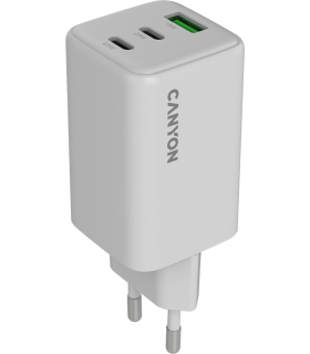 Canyon reisilaadija USB-A+C PD 65W valge