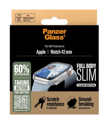 Panzerglass Apple Watch 10 42mm, eemaldatav, läbipaistva äärega
