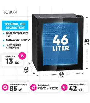 Bomann KSG7291 klaasuksega külmik