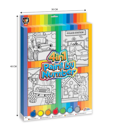 Grafix värvi numbri järgi poistele 4in1