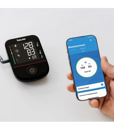 Beurer BM48 vererõhumõõtja õlavarrelt, 22-42 cm, Bluetooth must