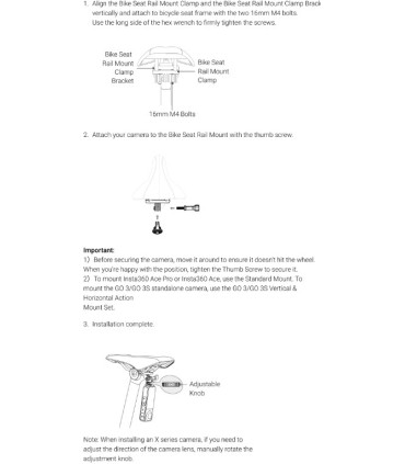 Insta360 kinnitus Bike Seat Rail Mount