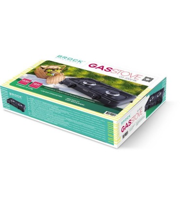 Brock GS 2002 BK must lauapealne gaasipliit 2 põletiga