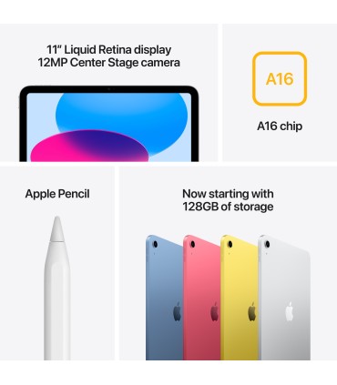 Apple iPad 11" A16 Wi-Fi + Cellular 128GB, hõbedane