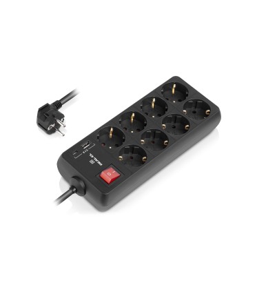 REAL-EL RS-Protect 805 pikendusjuhe 8 pesa ülepingekaitsmega, 1,8m