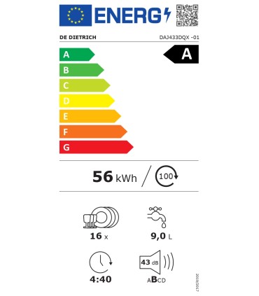 De Dietrich DAJ433DQX integreeritav nõudepesumasin