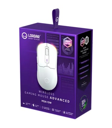 Lorgar MSA10W ülikerge juhtmevaba gaming hiir, valge