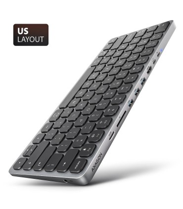 AXAGON KEYBOARD + I/O HUB 9IN1/0.6M HMC-KB-US