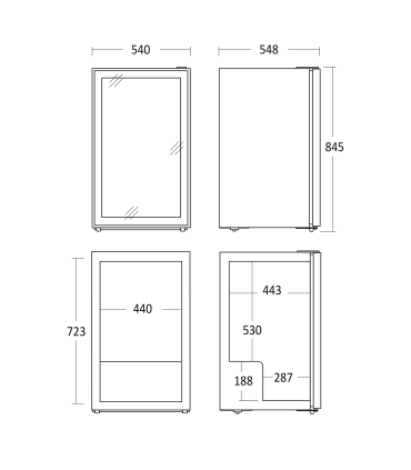 Scandomestic DC126BB vitriinkülmik