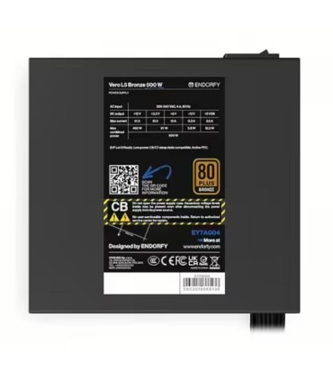 ENDORFY Vero L5 Bronze 500 W 500 Watts Efficiency 80 PLUS BRONZE MTBF 80000 hours EY7A004