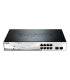 D-LINK DGS-1210-10P, Gigabit Smart III Switch with 8 10/100/1000Base-T PoE ports and 2 combo 1000Base-T/MiniGBIC (SFP) ports, 80