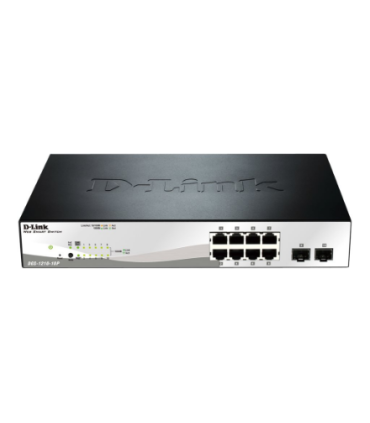 D-LINK DGS-1210-10P, Gigabit Smart III Switch with 8 10/100/1000Base-T PoE ports and 2 combo 1000Base-T/MiniGBIC (SFP) ports, 80
