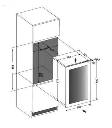 Dunavox DVN-44.120DB.TO Noble integreeritav veinikülmik