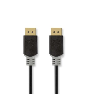 Nedis Displayport otsik-> Displayport otsik kaabel 2m, kullatud otsad, must