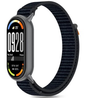 Tech-Protect kellarihm Nylon Stripe Xiaomi Smart Band 8/9/10, must/oranž
