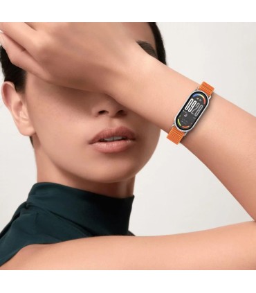 Tech-Protect kellarihm Nylon Stripe Xiaomi Smart Band 8/9/10, roosa/hall