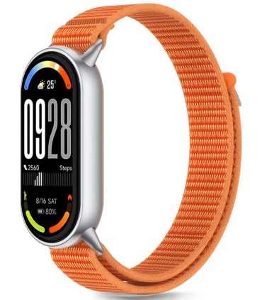 Tech-Protect kellarihm Nylon Stripe Xiaomi Smart Band 8/9/10, oranž/hall