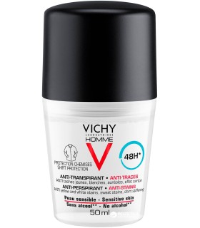 Vichy Homme 48h Anti-Stains Roll-on Deodorant (50mL)