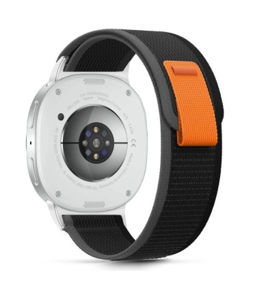 Tech-Protect kellarihm Nylon Stripe Samsung Galaxy Watch8/8 Classic 40/44/46mm, must/oranž