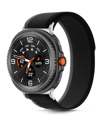 Tech-Protect kellarihm Nylon Stripe Samsung Galaxy Watch8/8 Classic 40/44/46mm, must/oranž