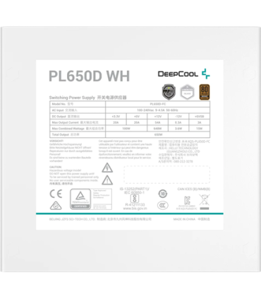 Deepcool PL650D-FC PSU, White