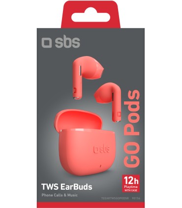 SBS juhtmevabad kõrvaklapid Go Pods TWS, punane