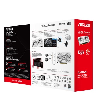 Asus AMD Radeon RX 9060 XT 16GB DUAL-RX9060XT-16G-WH