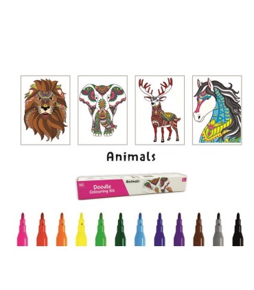 Joonistuskomplekt Loomad, 4 postrit