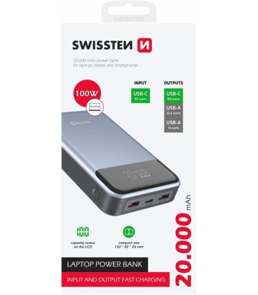 Swissten akupank 20000 mAh/ 100W